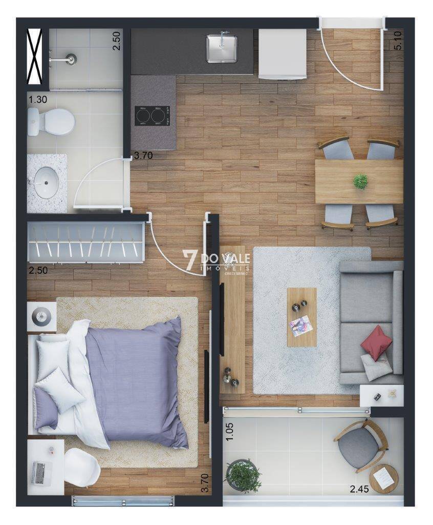 Apartamento, 1 quarto - Foto 2
