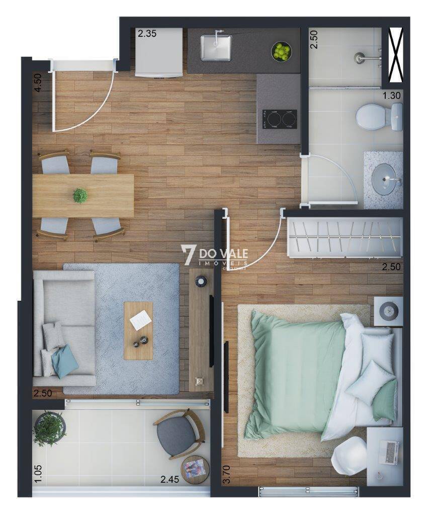 Apartamento, 1 quarto - Foto 2